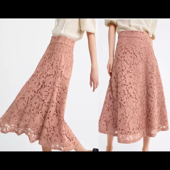 ❤️❤️ZARA LACE MIDI SKIRT - Picture 2 of 8